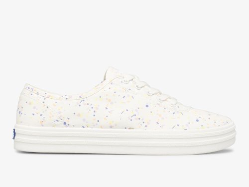 Keds Breezie Confetti Vászon Női FűzősCipő Fehér Színes | HU-84135