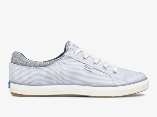 Keds Center II Chambray Stripe Női FűzősCipő Kék | HU-73387