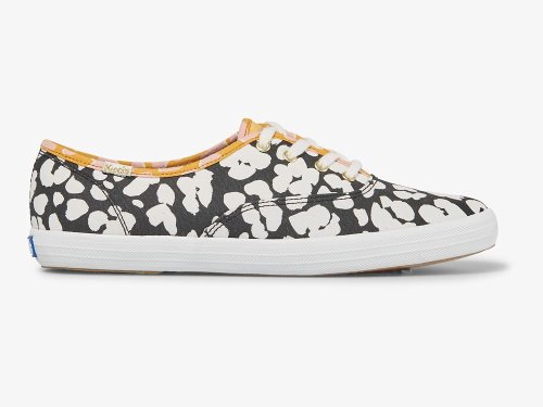 Keds Champion Spot Print Női FűzősCipő Fekete Fehér | HU-60333