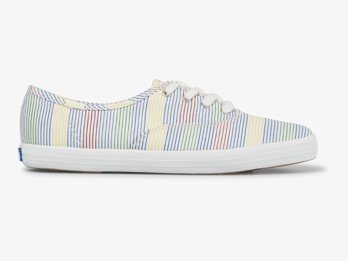 Keds Champion Surf Stripe Női FűzősCipő Fehér Színes | HU-79315