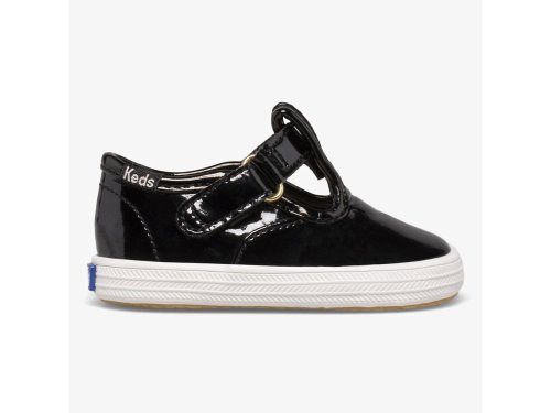 Keds Champion Toe Cap T-Pántos Lány SlipOnSneakers Fekete | HU-62355