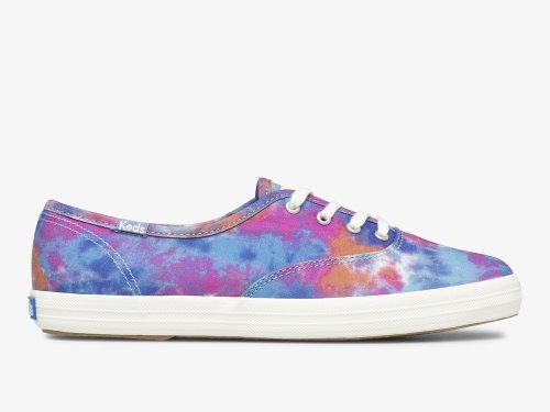 Keds Champion Vászon Tie Dye Női FűzősCipő Kék Rózsaszín | HU-15884