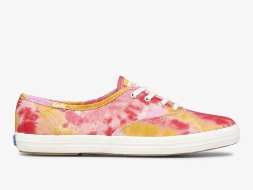 Keds Champion Vászon Tie Dye Női FűzősCipő Rózsaszín Narancssárga | HU-72895