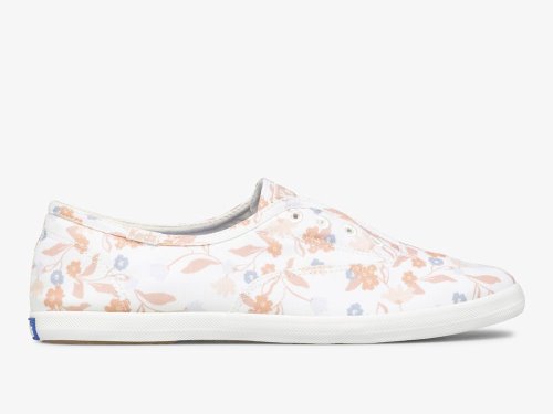 Keds Chillax Femme Floral Twill Női FűzősCipő Fehér Színes | HU-52618