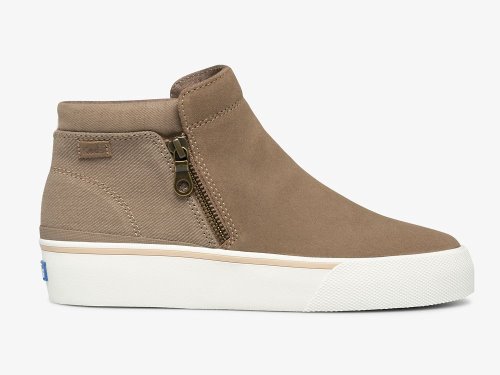 Keds Cooper Zip Bootie Női SlipOnSneakers Barna | HU-74952