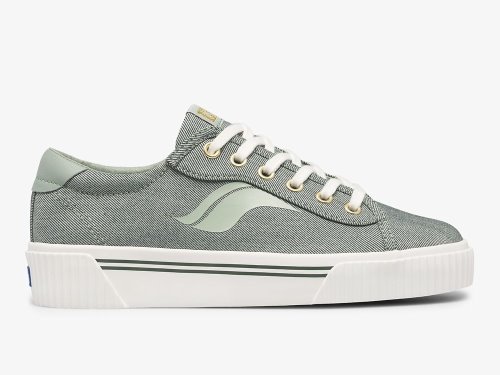 Keds Crew Kick Alto Soft Twill Női FűzősCipő Olivazöld | HU-66238