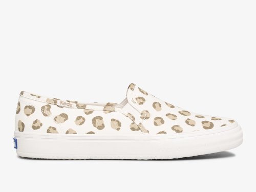 Keds Double Decker Leopard Női SlipOnSneakers Fehér | HU-83244