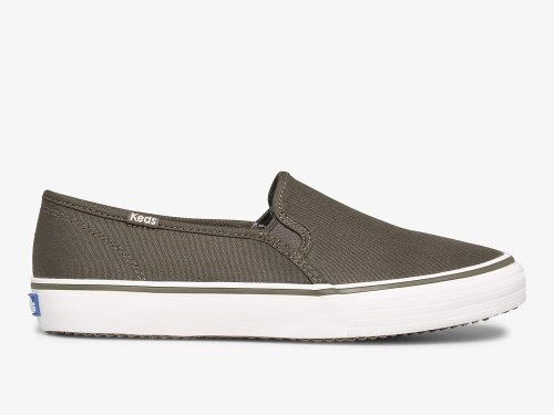 Keds Double Decker Tencel™ Női SlipOnSneakers Olivazöld | HU-90417