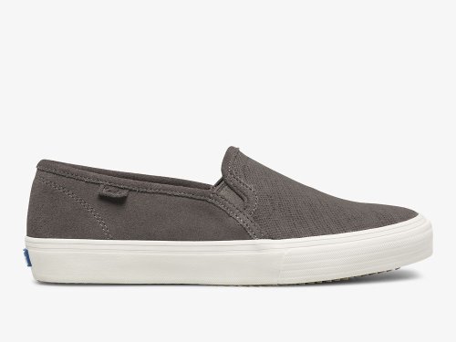 Keds Double Decker Velúr Női SlipOnSneakers Sötétszürke | HU-90342