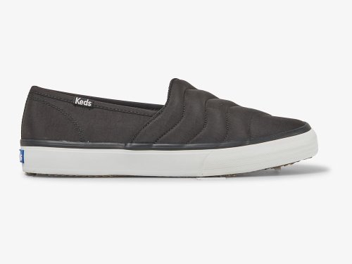 Keds Double Decker Wave Nejlon Női SlipOnSneakers Fekete | HU-08391