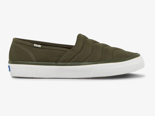 Keds Double Decker Wave Nejlon Női SlipOnSneakers Zöld | HU-34254