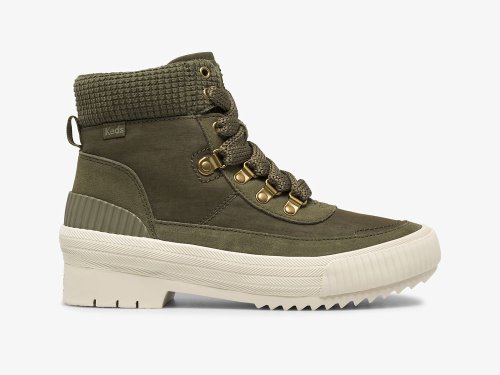 Keds Fielder Boot Velúr/Nejlon w/ Thinsulate™ Női FűzősCipő Olivazöld | HU-75020