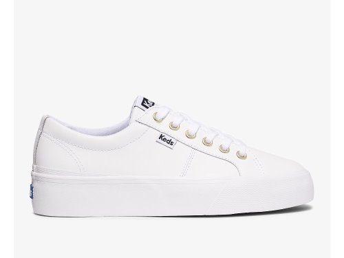 Keds Jump Kick Duo Bőr Női Bőr Sneakers Fehér | HU-36328