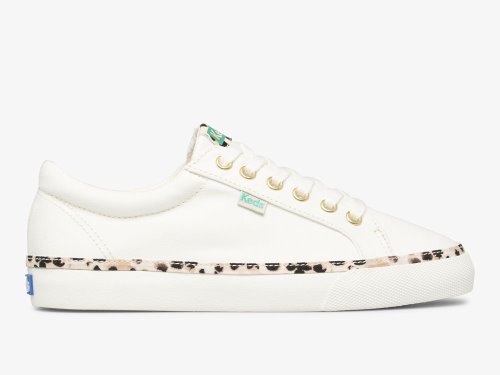 Keds Jump Kick Leopard Pop Vászon Női FűzősCipő Krém | HU-67971