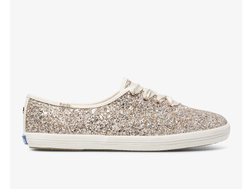 Keds Kate Spade New York Champion Glitter Női FűzősCipő Rózsaszín Arany Színes | HU-29208