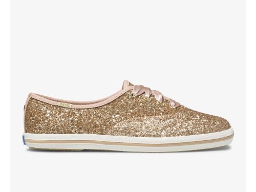 Keds Kate Spade New York Champion Glitter Női FűzősCipő Rózsaszín Arany | HU-33163