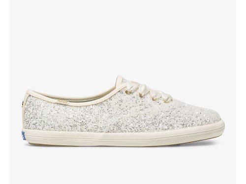 Keds Kate Spade New York Champion Glitter Női FűzősCipő Krém | HU-82243