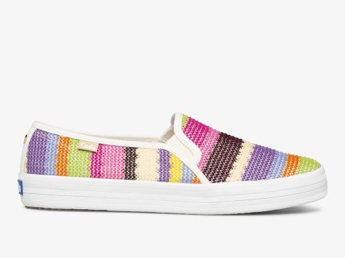 Keds Kate Spade New York Double Decker Crochet Női SlipOnSneakers Rózsaszín Színes | HU-93291