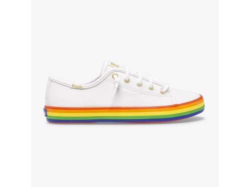 Keds Kickstart Bőr Rainbow Lány Bőr Sneakers Fehér Színes | HU-28326