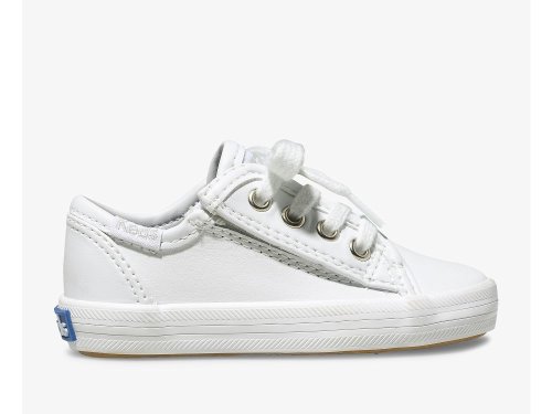 Keds Kickstart Jr. Bőr Sneaker Lány Tornacipő Fehér | HU-21302