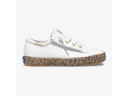 Keds Kickstart Leopard Foxing Sneaker Jr Lány Tornacipő Fehér Leopárd | HU-07516