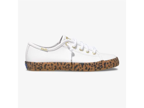 Keds Kickstart Leopard Foxing Sneaker Lány Tornacipő Fehér | HU-90637