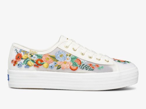 Keds Rifle Paper Co. Triple Kick Citrus Garden Party Női FűzősCipő Fehér | HU-23345