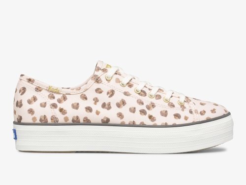 Keds Triple Kick Leopard Vászon Női Teniszcipő Rózsaszín Színes | HU-03374