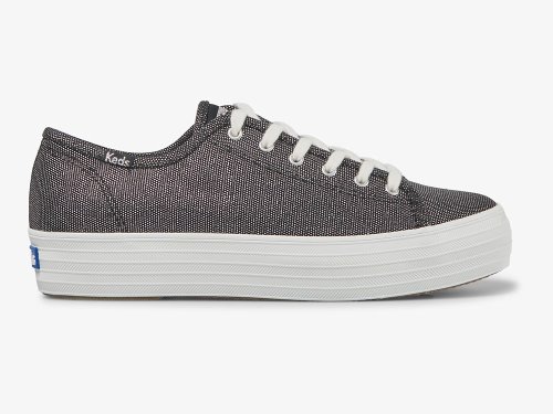 Keds Triple Kick Metallic Női Teniszcipő Sötétszürke | HU-73325