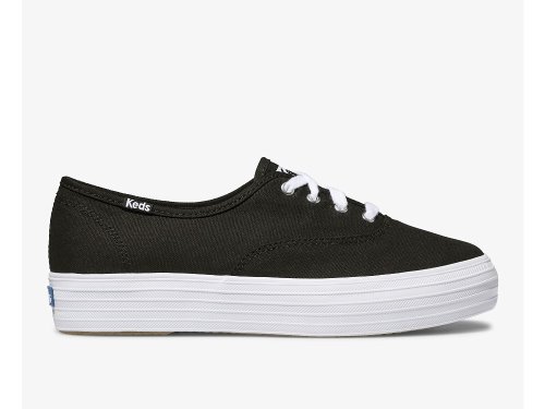 Keds Triple Női FűzősCipő Fekete | HU-29374