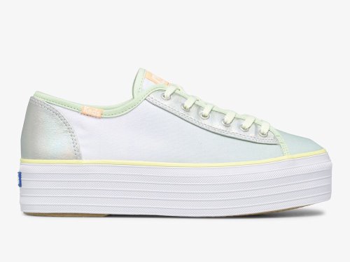 Keds Triple Up Fade Vászon Női Platform Sneakers Zöld Színes | HU-85940