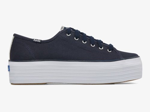 Keds Triple Up Vászon Női Teniszcipő Sötétkék Titán | HU-31631