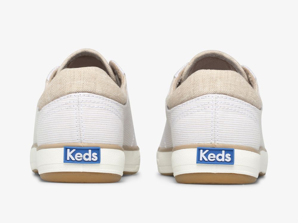 Keds Center II Chambray Stripe Női FűzősCipő Bézs | HU-23667