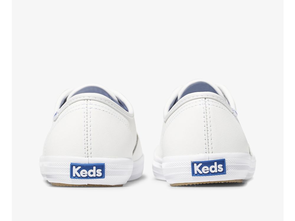 Keds Champion Eredeti Bőr Női Bőr Sneakers Fehér | HU-84004