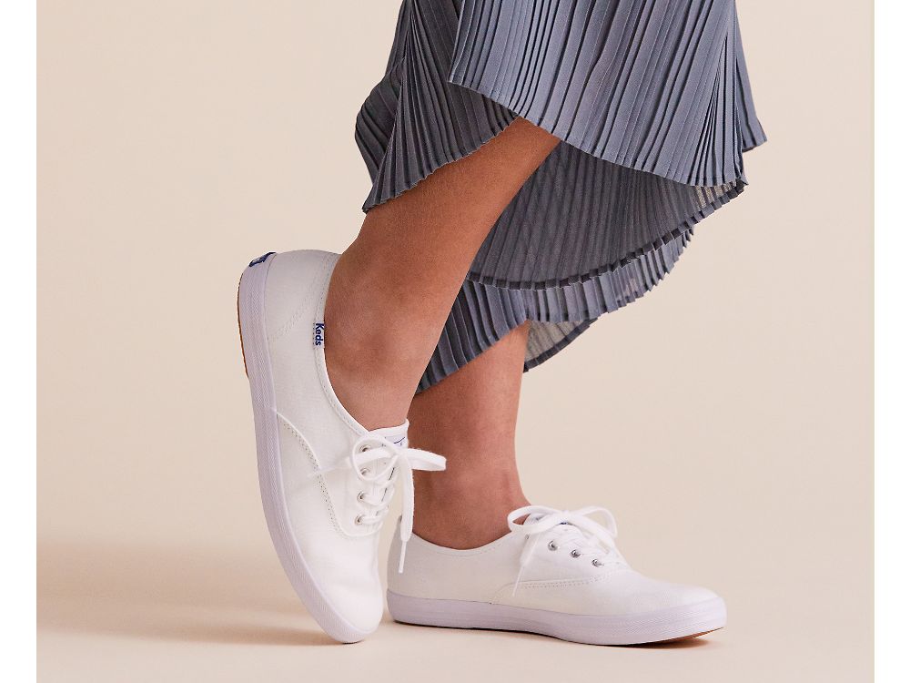 Keds Champion Feat. Organic Pamut Női FűzősCipő Fehér | HU-33919