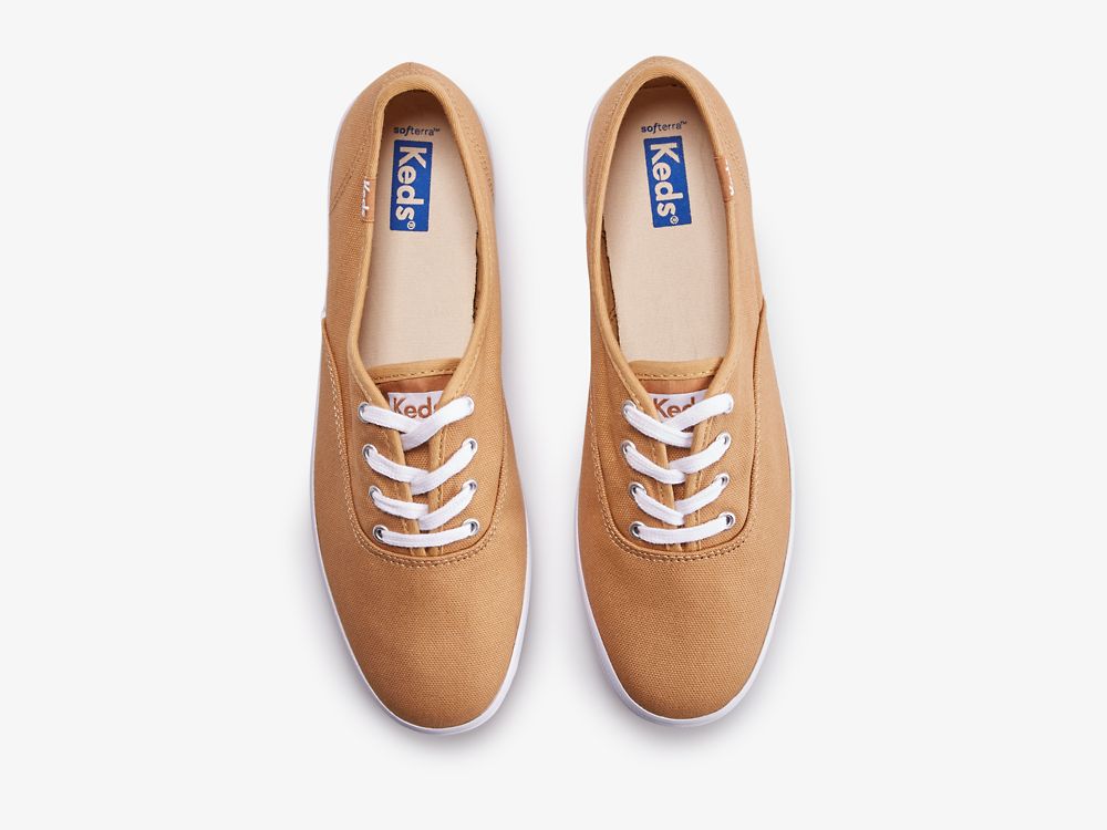 Keds Champion Feat. Organic Pamut Női FűzősCipő Barna | HU-58462