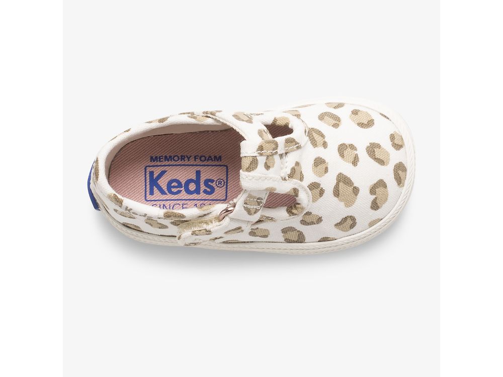 Keds Champion Leopard Toe Cap T-Pántos Lány SlipOnSneakers Leopárd | HU-71567