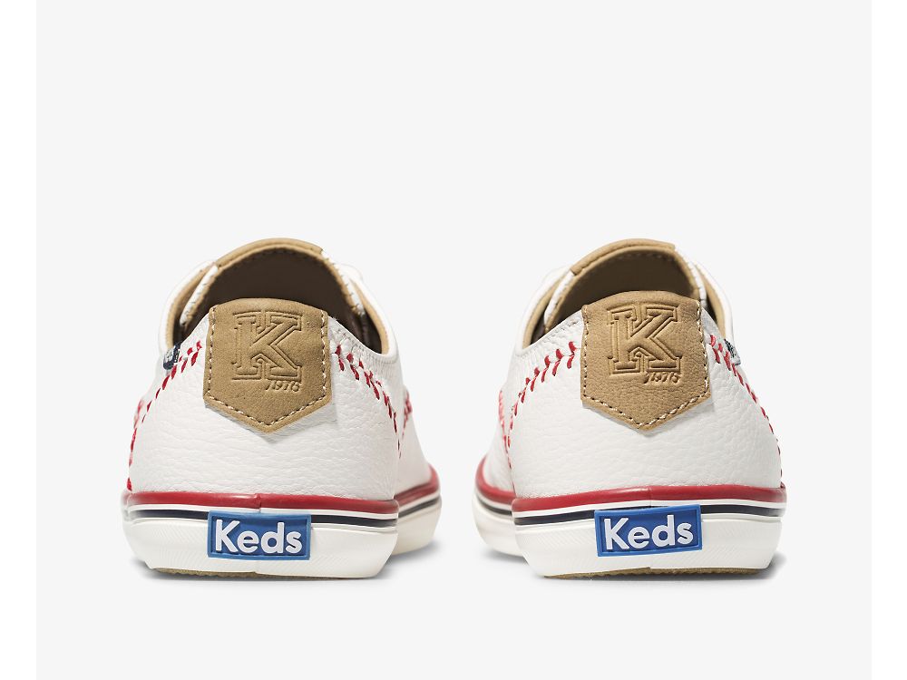 Keds Champion Pennant Bőr Női FűzősCipő Krém | HU-07971