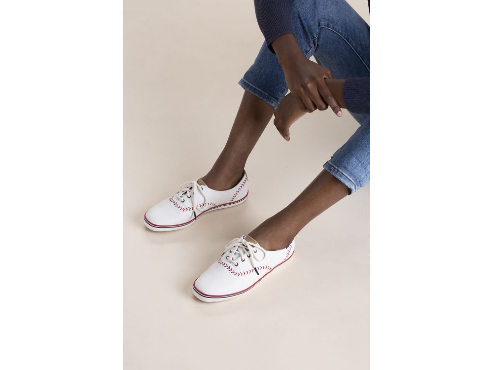 Keds Champion Pennant Bőr Női FűzősCipő Krém | HU-07971