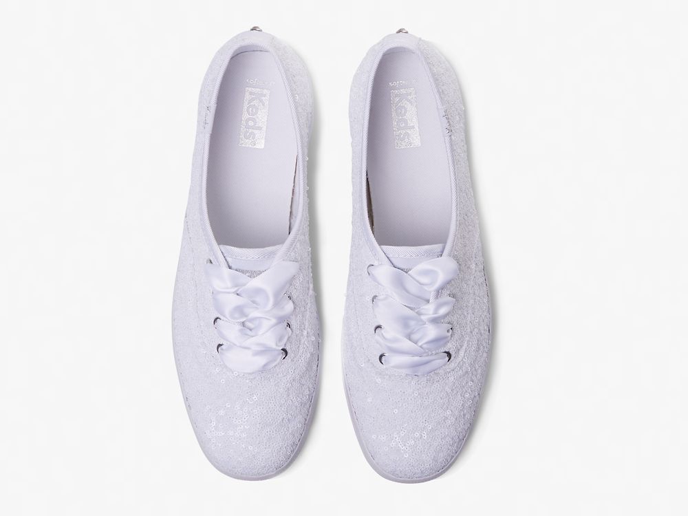 Keds Champion Sequins Női FűzősCipő Fehér | HU-30752