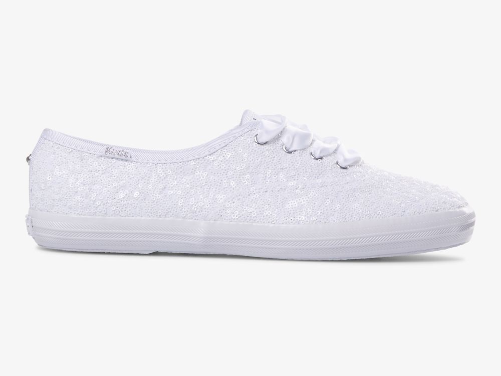 Keds Champion Sequins Női FűzősCipő Fehér | HU-30752