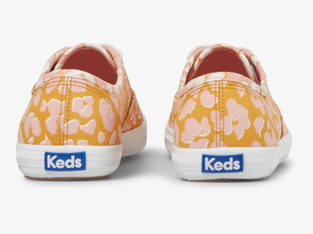 Keds Champion Spot Print Női FűzősCipő Sárga Rózsaszín | HU-10134