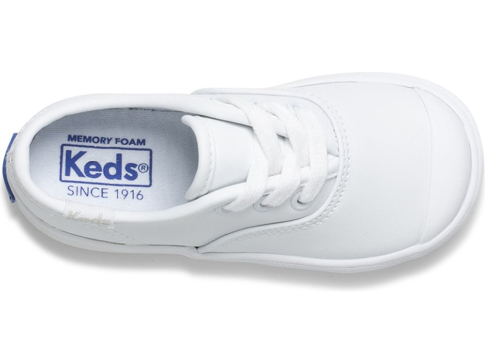 Keds Champion Toe Cap Bőr Sneaker Lány Bőr Sneakers Fehér | HU-29109