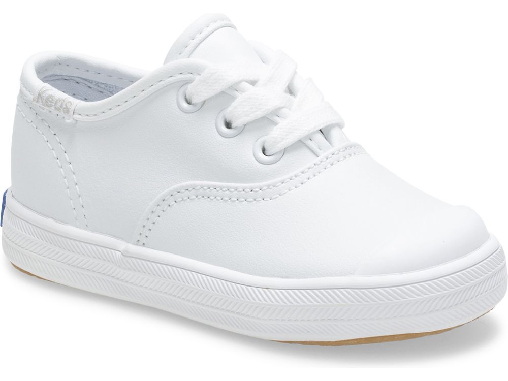 Keds Champion Toe Cap Bőr Sneaker Lány Bőr Sneakers Fehér | HU-29109