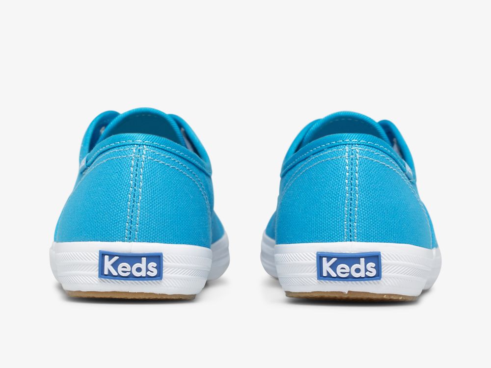 Keds Champion Vászon Neon Washable Női FűzősCipő Kék | HU-87067