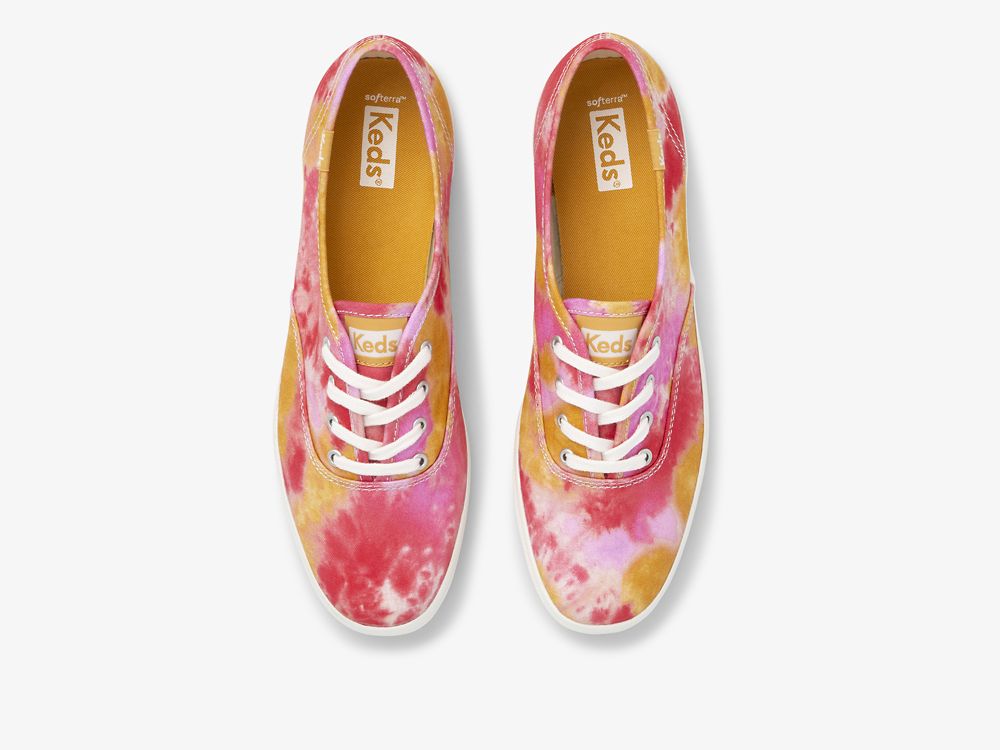 Keds Champion Vászon Tie Dye Női FűzősCipő Rózsaszín Narancssárga | HU-72895