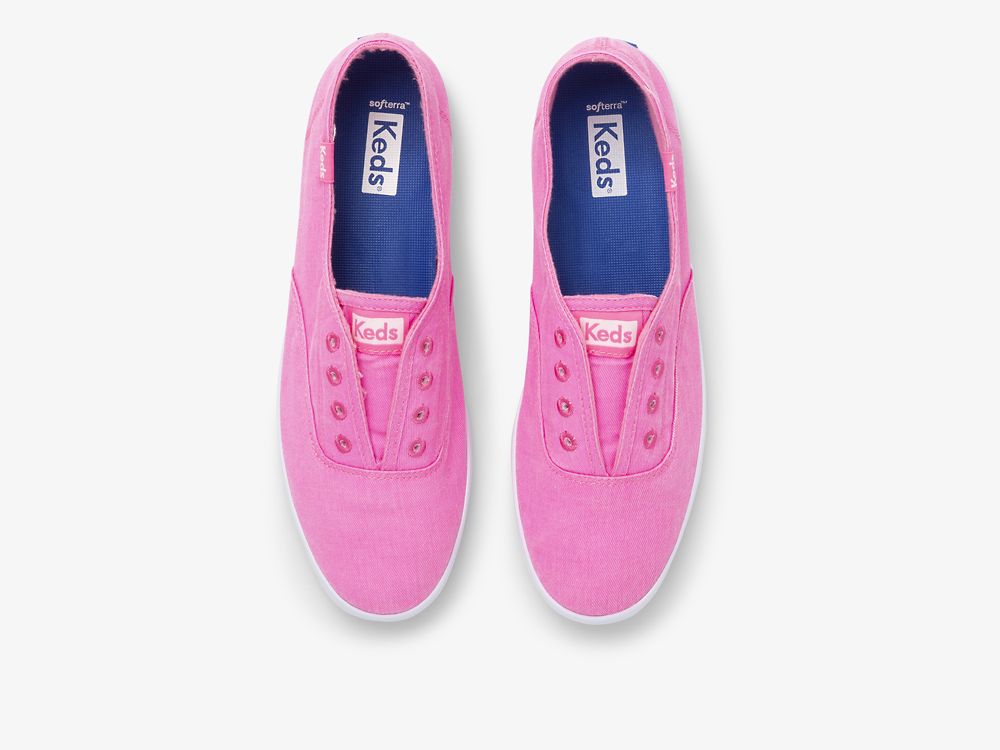 Keds Chillax Neon Twill Washable Női SlipOnSneakers Rózsaszín | HU-60308