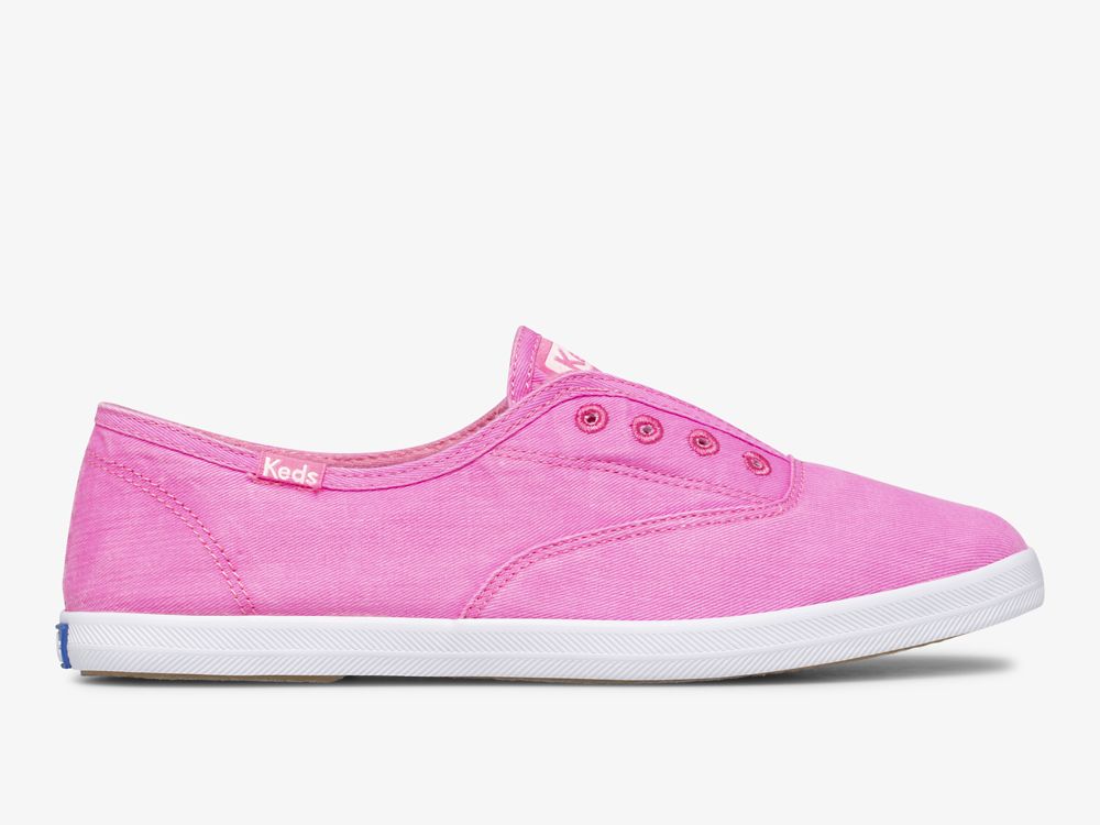 Keds Chillax Neon Twill Washable Női SlipOnSneakers Rózsaszín | HU-60308