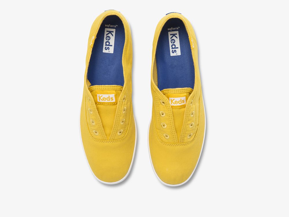 Keds Chillax Washable Feat. Organic Pamut Női SlipOnSneakers Sárga | HU-52771