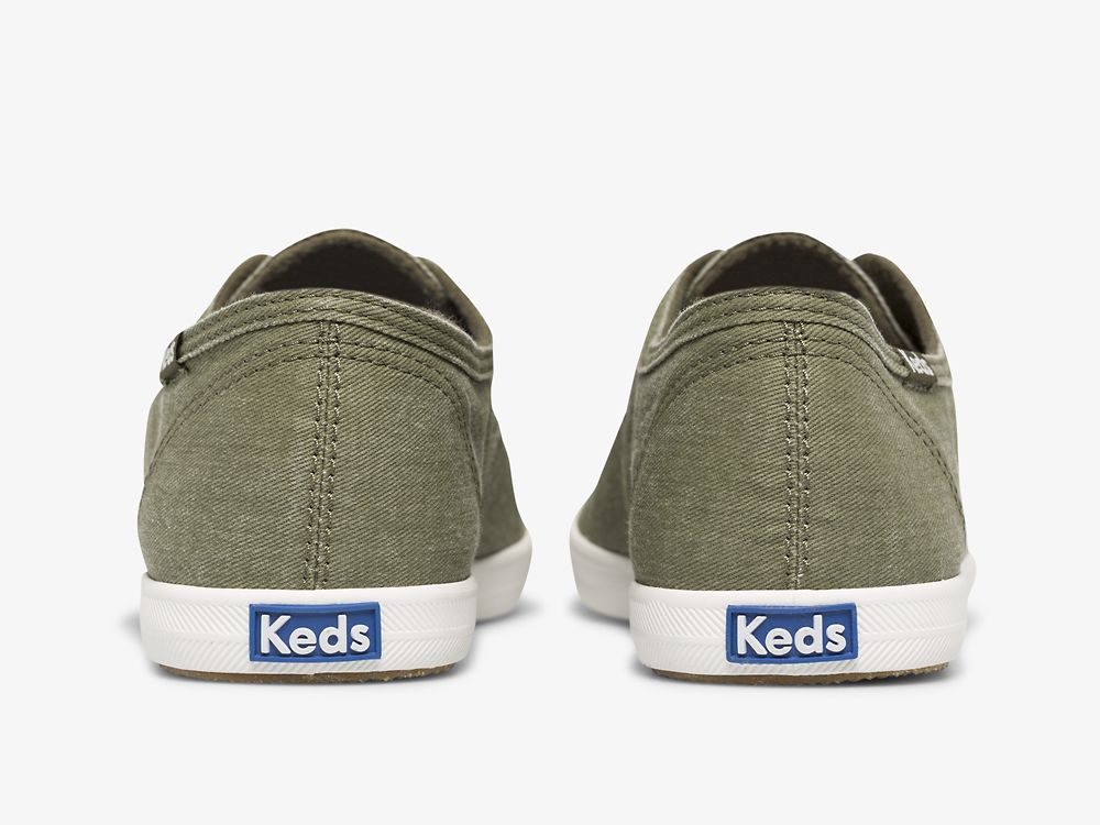 Keds Chillax Washable Feat. Organic Pamut Női SlipOnSneakers Olivazöld | HU-62610